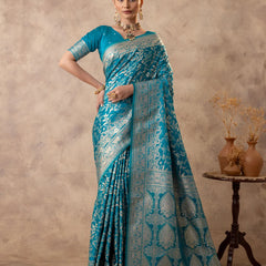 Rajsi Blue Satin Saree