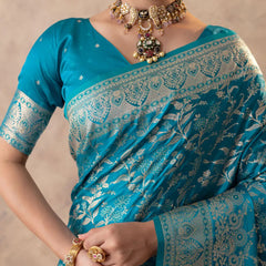 Rajsi Blue Satin Saree