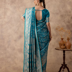 Rajsi Blue Satin Saree