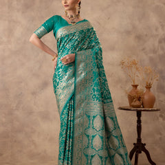Rajsi Green Satin Saree