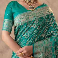Rajsi Green Satin Saree