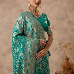 Rajsi Green Satin Saree