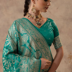 Rajsi Green Satin Saree