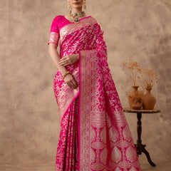 Rajsi Pink Satin Saree