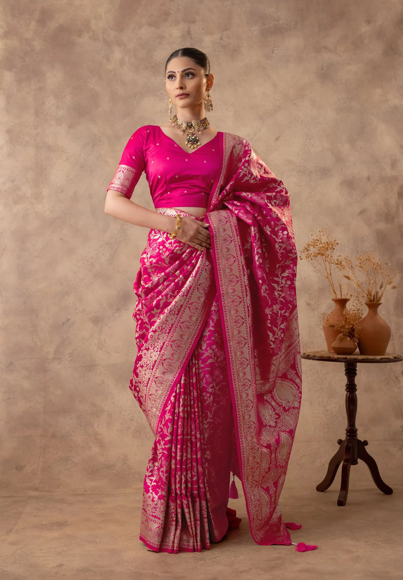 Rajsi Pink Satin Saree