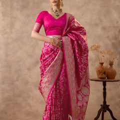 Rajsi Pink Satin Saree