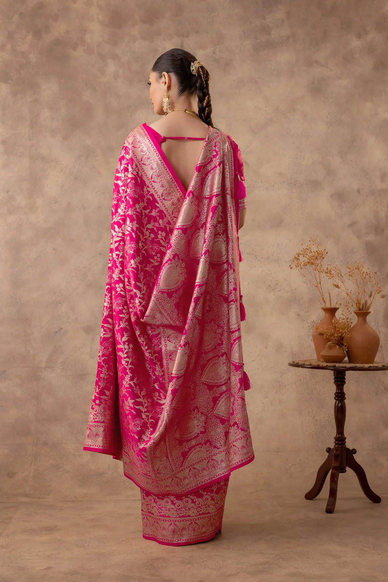 Rajsi Pink Satin Saree