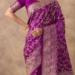 Rajsi Purple Satin Saree