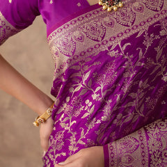 Rajsi Purple Satin Saree