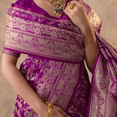 Rajsi Purple Satin Saree