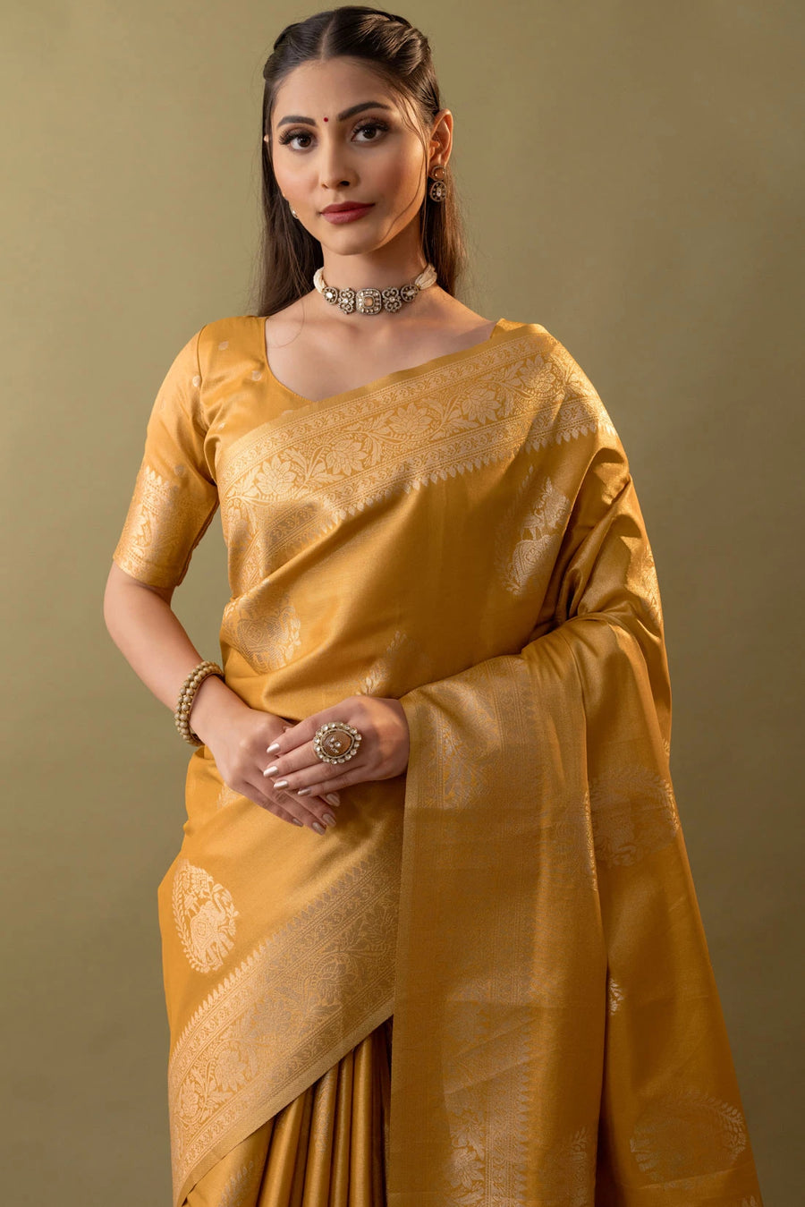 Imperial Silk Yellow Saree