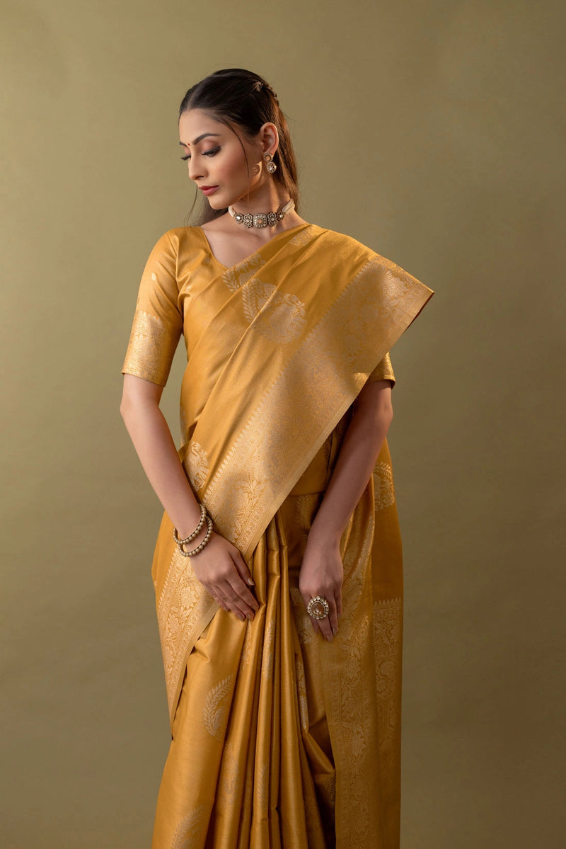Imperial Silk Yellow Saree