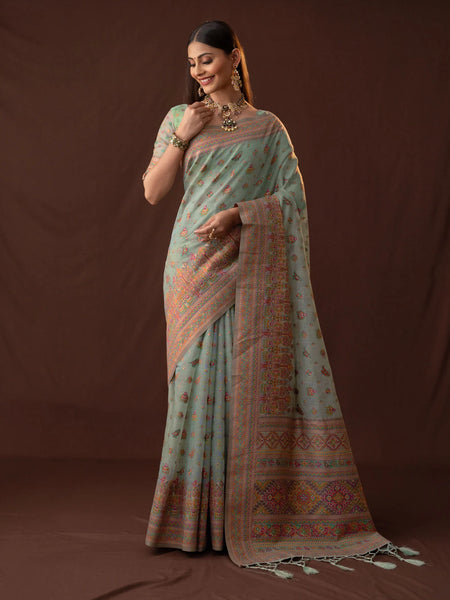 Neer Pista Green Saree