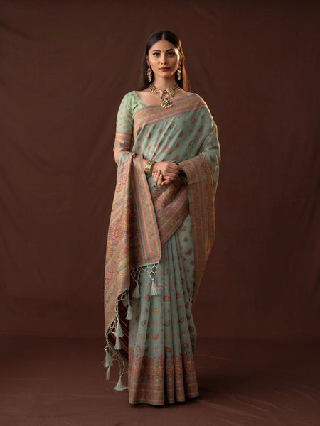Neer Pista Green Saree