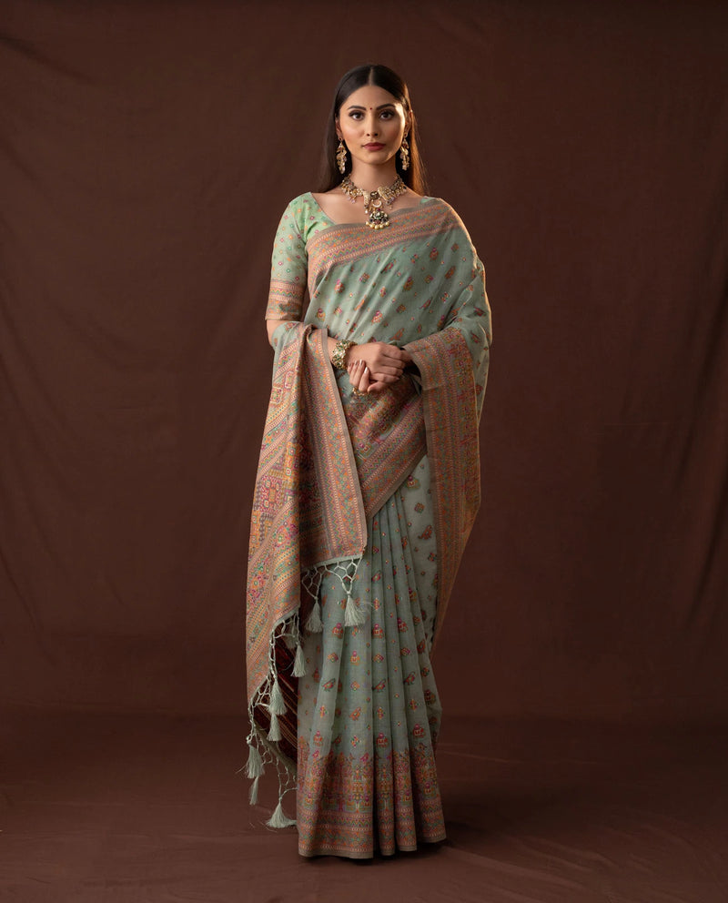 Neer Pista Green Saree