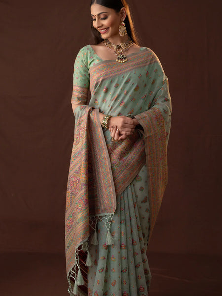 Neer Pista Green Saree