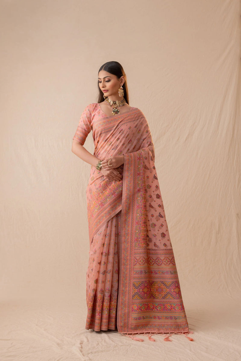Neer Cotton Pink Saree