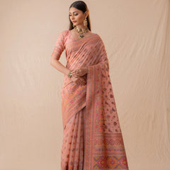 Neer Cotton Pink Saree
