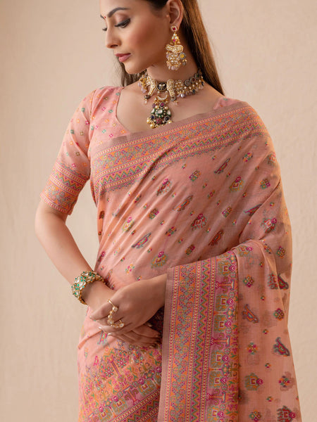 Neer Cotton Pink Saree