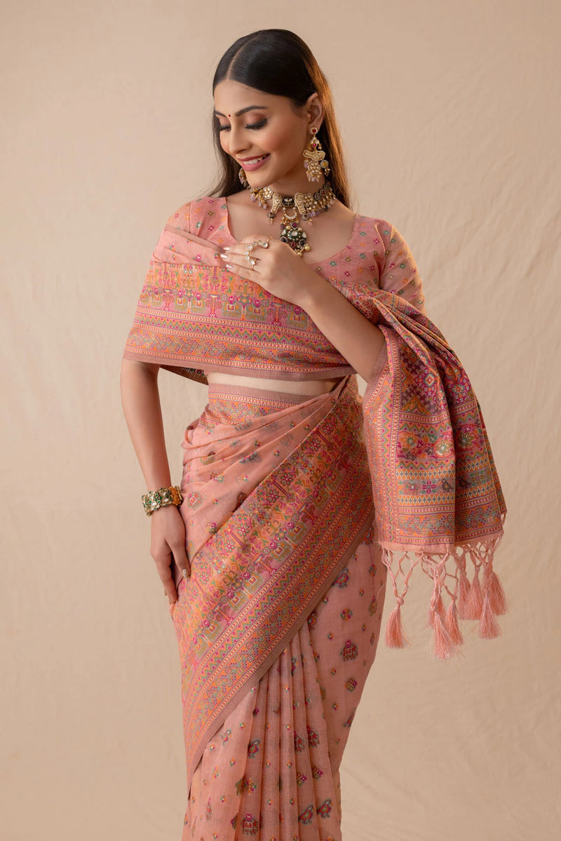 Neer Cotton Pink Saree