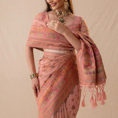 Neer Cotton Pink Saree
