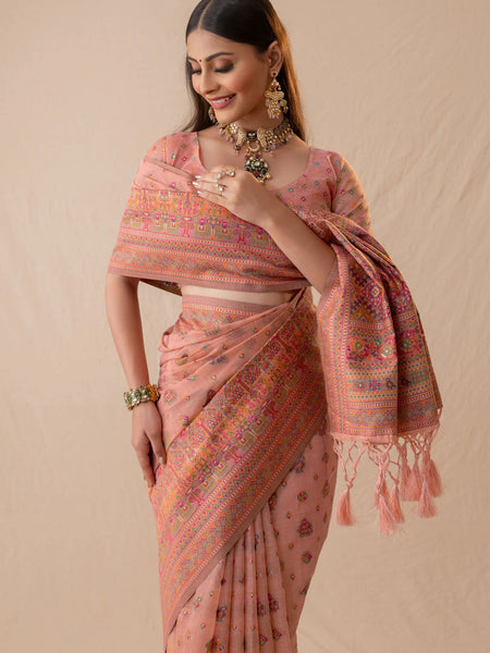 Neer Cotton Pink Saree
