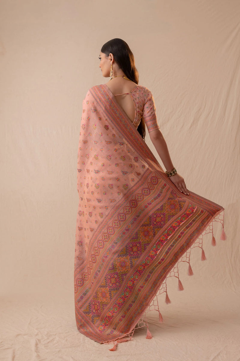 Neer Cotton Pink Saree