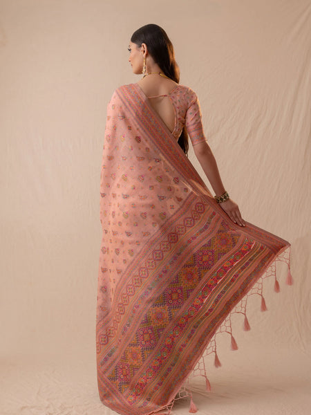 Neer Cotton Pink Saree