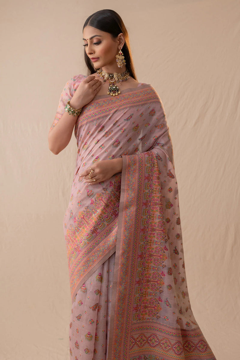 Neer Cotton Purple Saree
