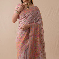 Neer Cotton Purple Saree