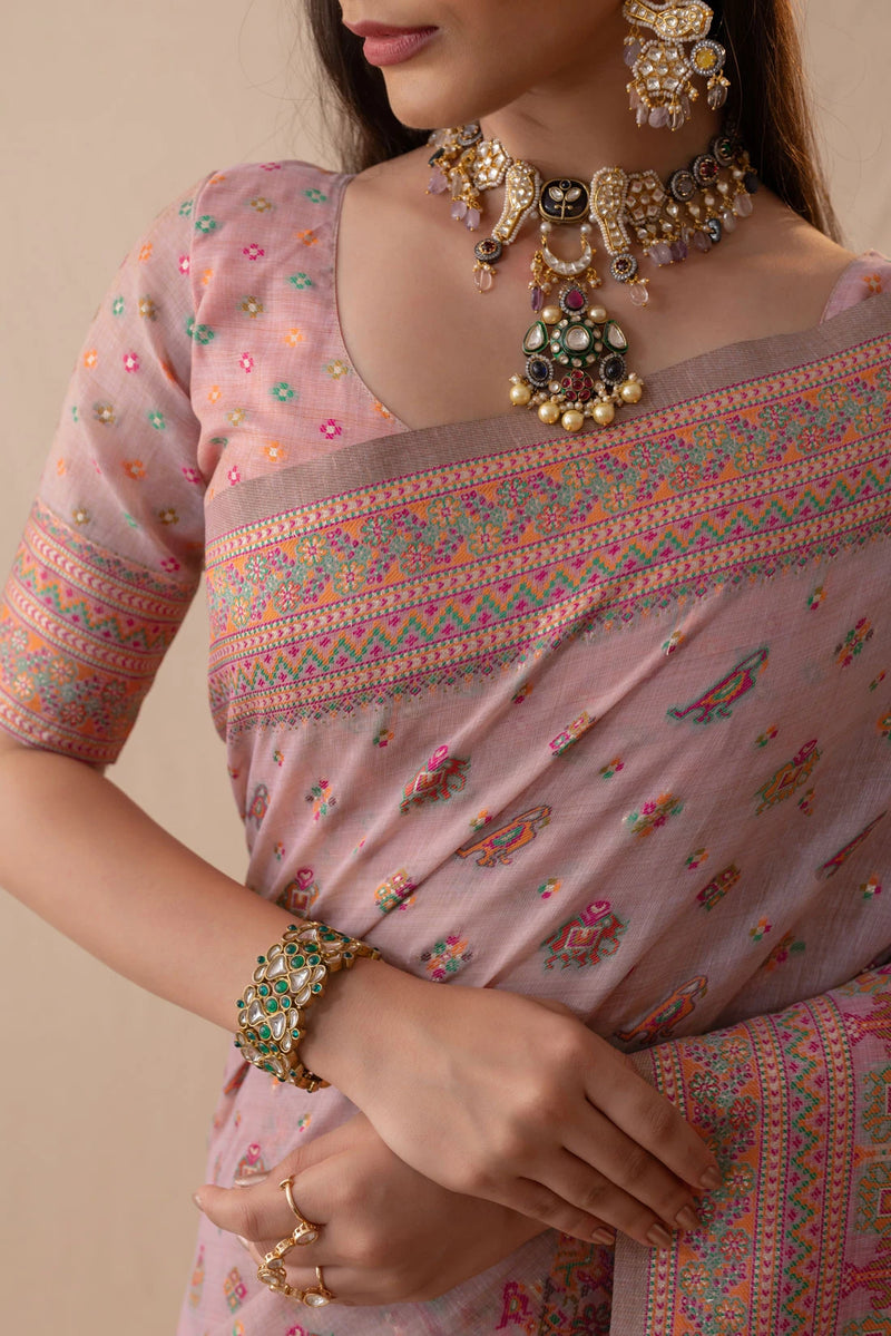 Neer Cotton Purple Saree