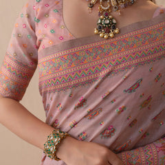 Neer Cotton Purple Saree