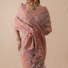 Neer Cotton Purple Saree