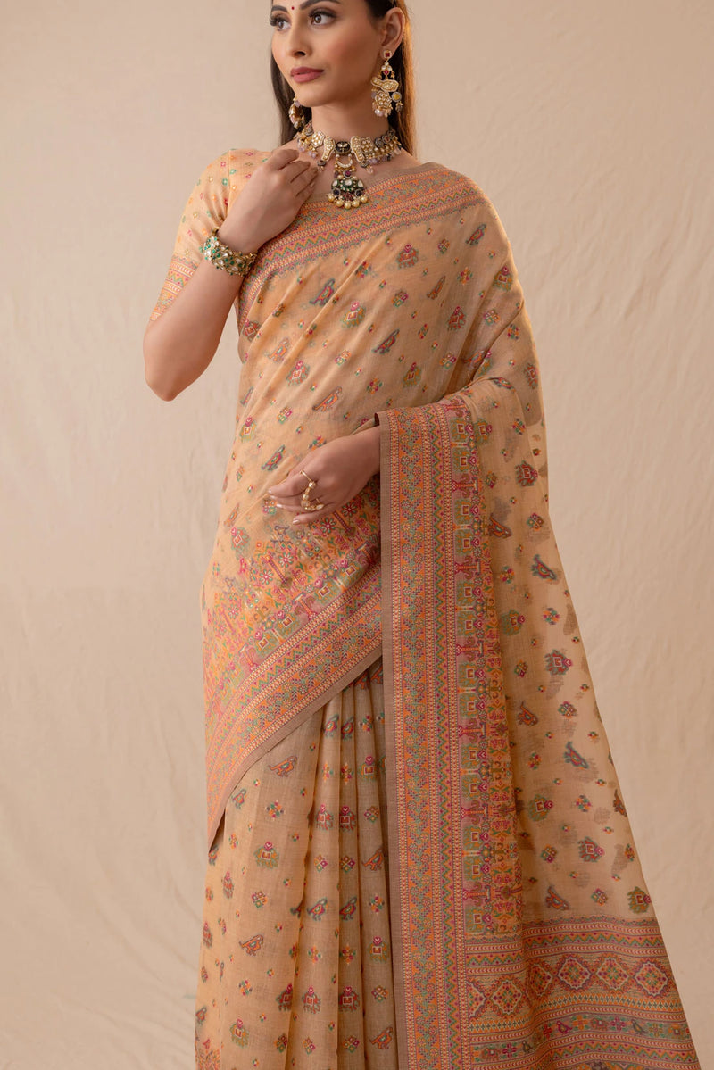 Neer Cotton Yellow Saree