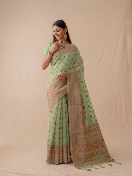 Neer Cotton Green Saree