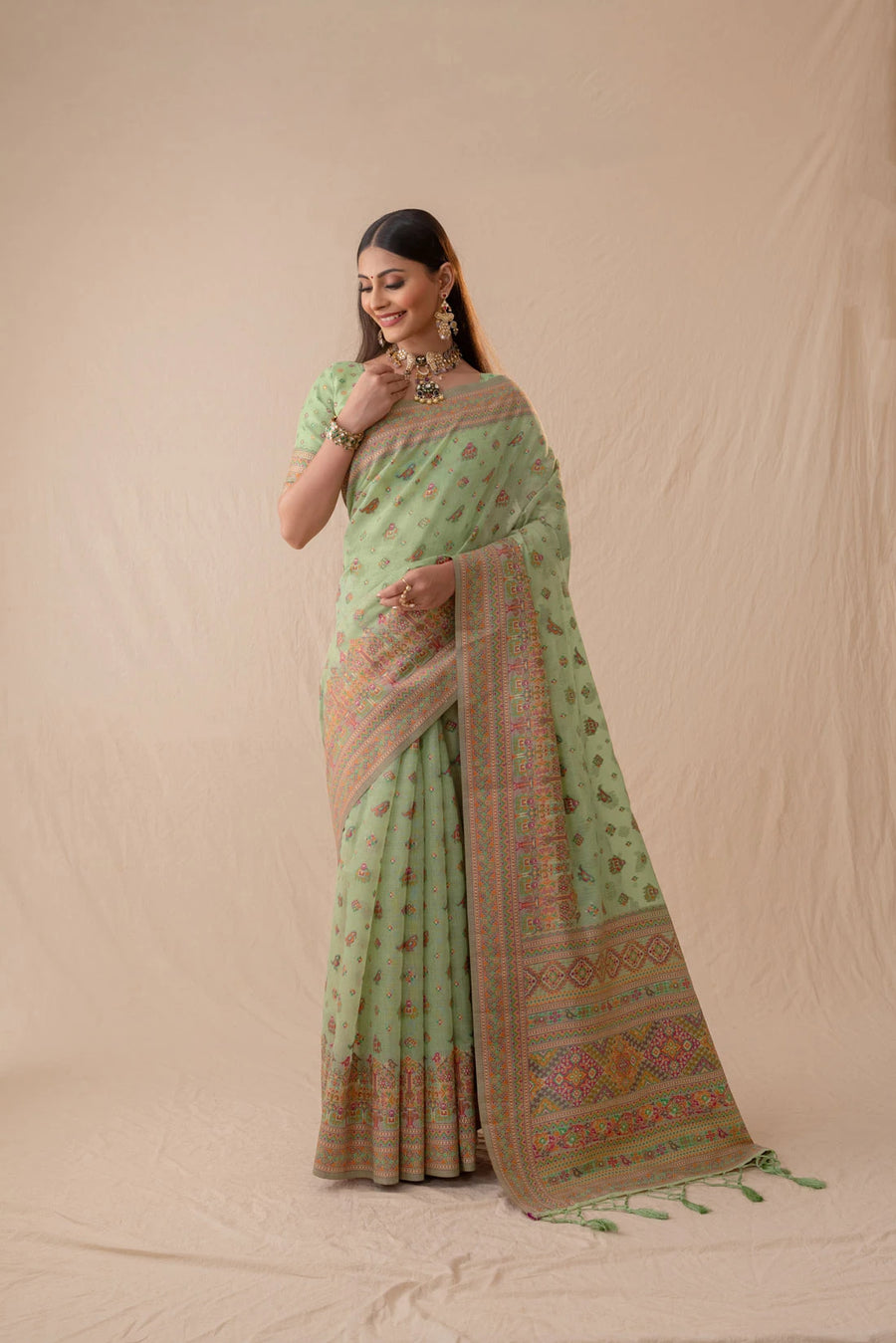 Neer Cotton Green Saree