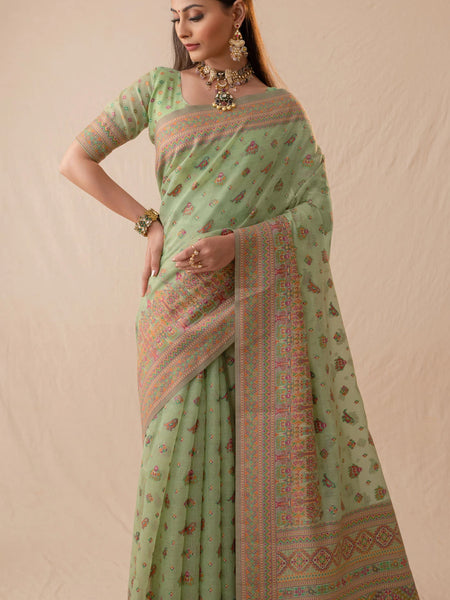 Neer Cotton Green Saree
