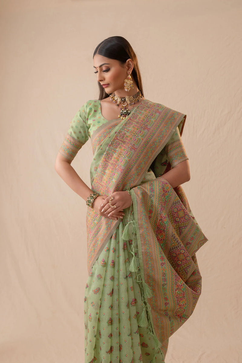 Neer Cotton Green Saree