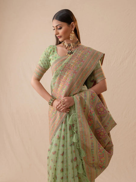 Neer Cotton Green Saree