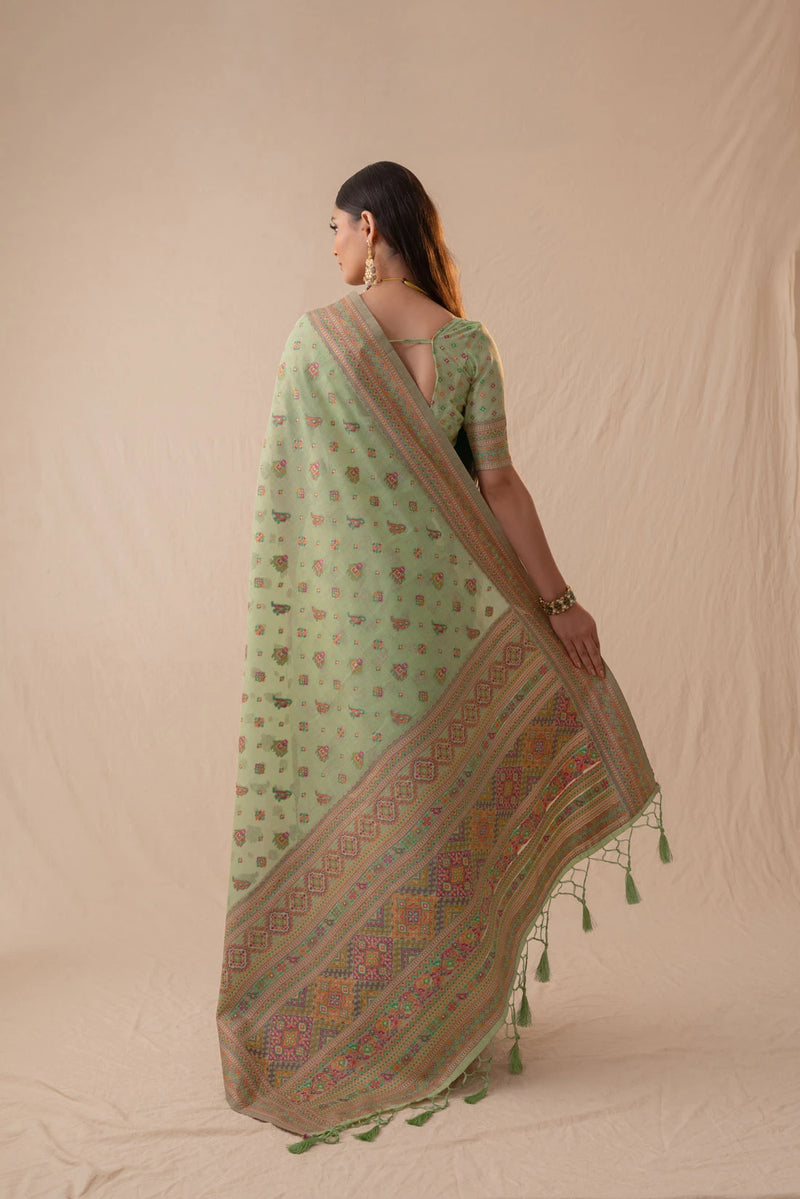 Neer Cotton Green Saree