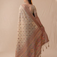 Neer Cotton Beige Saree