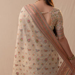 Neer Cotton Beige Saree