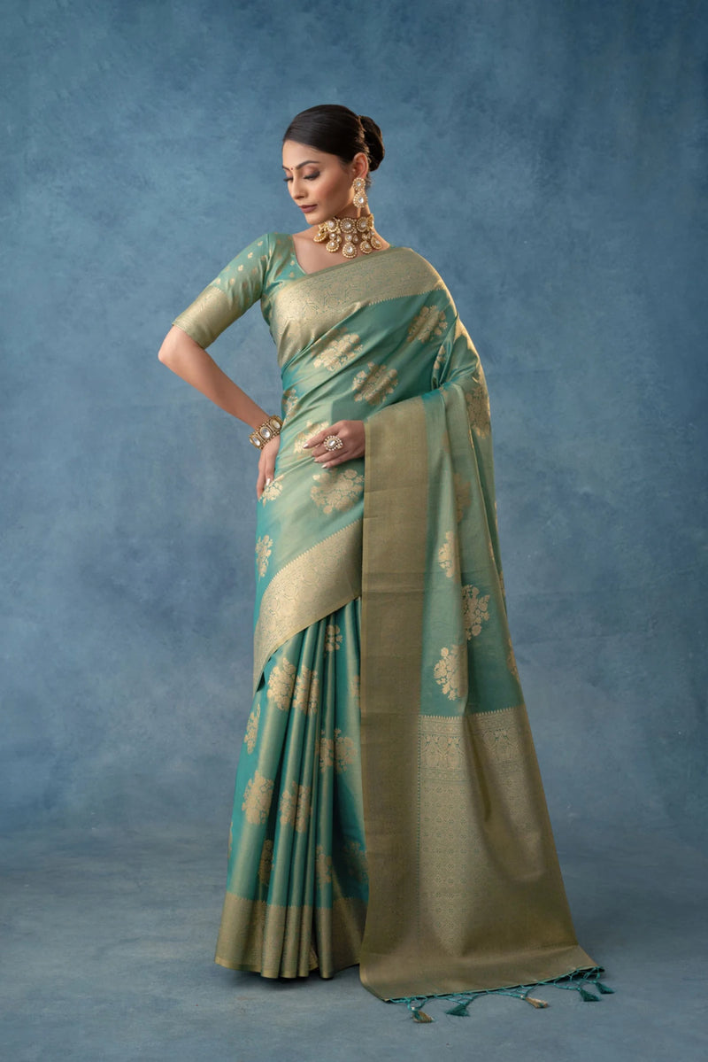 Izhai Silk Blue Saree
