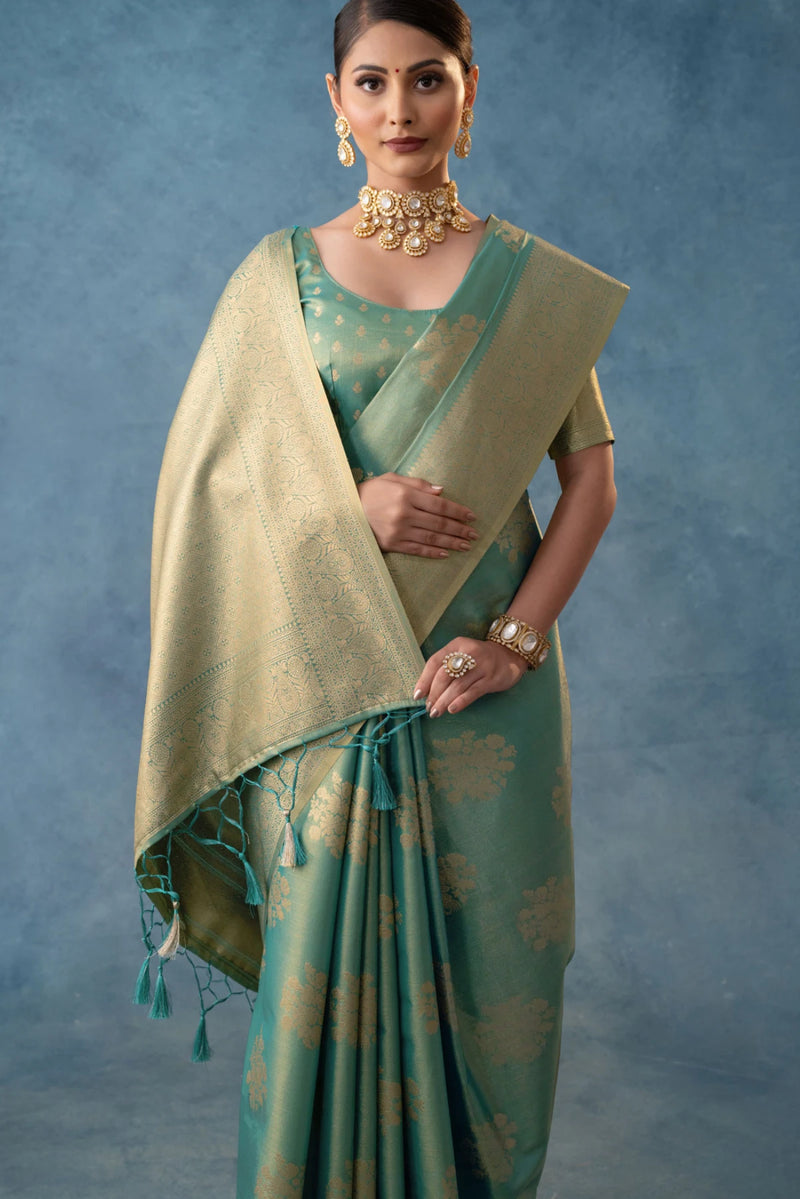 Izhai Silk Blue Saree