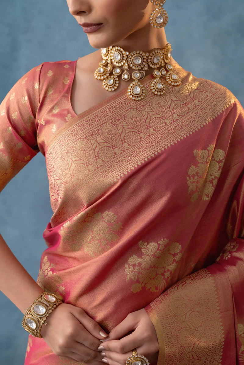 Izhai Silk Red Saree