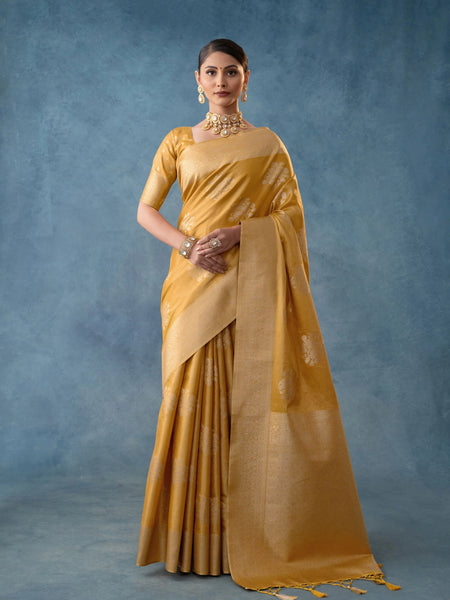 Izhai Silk Yellow Saree