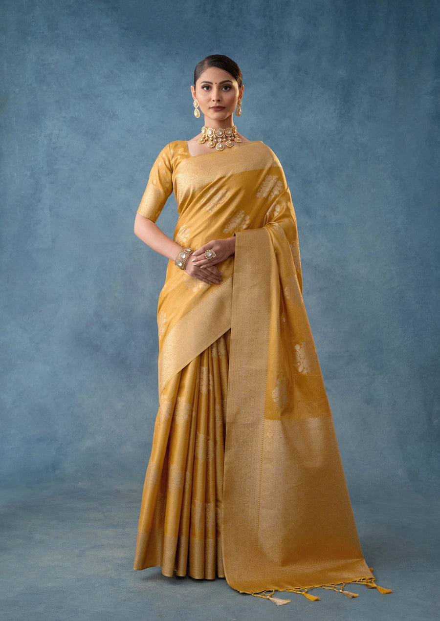 Izhai Silk Yellow Saree