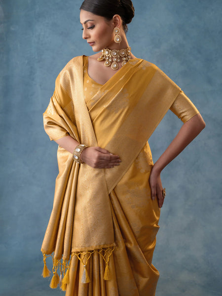 Izhai Silk Yellow Saree