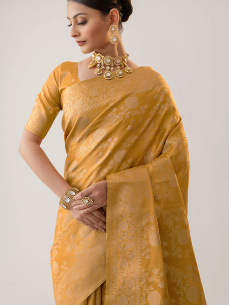 Ivona Silk Yellow Saree