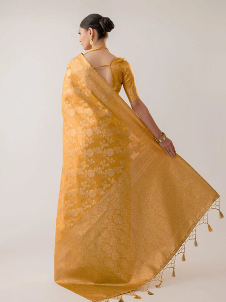 Ivona Silk Yellow Saree